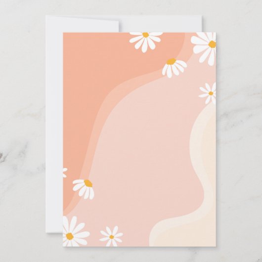 Groovy Boho Daisy 1e Verjaardag uitnodiging (Achterkant)