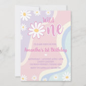 Groovy Boho Daisy 1e Verjaardag uitnodiging (Voorkant)