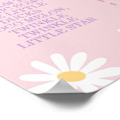 Groovy Boho Daisy Eerste Verjaardag Mijlpaal teken Poster (Hoek)