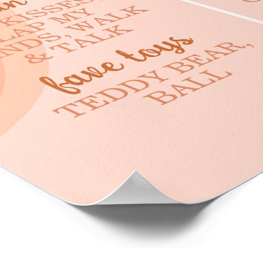 Groovy Boho Daisy Eerste Verjaardag Mijlpaal teken Poster (Hoek)