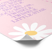 Groovy Boho Daisy Eerste Verjaardag Mijlpaal teken Poster (Hoek)