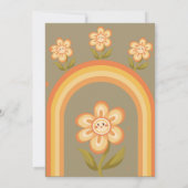 Groovy boho daisy regenboog verjaardag kaart (Achterkant)