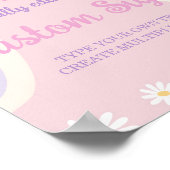 Groovy Boho Daisy Verjaardagsfeest Tafelbord Poster (Hoek)