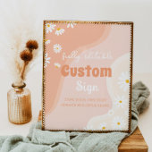 Groovy Boho Daisy Verjaardagsfeest Tafelbord Poster