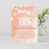 Groovy Boho Daisy Verjaardagsuitnodiging Alle leef Kaart (Staand voorkant)
