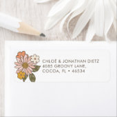 Groovy Boho Floral Return Address Labels (Insitu)