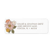 Groovy Boho Floral Return Address Labels (Voorkant)