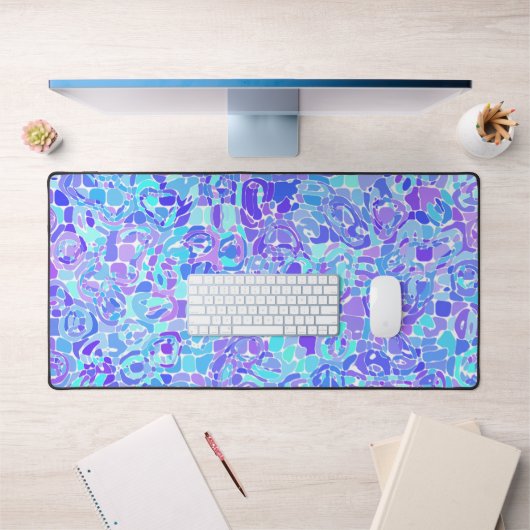 Groovy Boho Funky Quirky Abstract Blob Mozaïek Bureaumat (Kantoor 1)