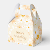 Groovy Boho Gele madeliefje Verjaardagsfeestje Bedankdoosjes (Voorkant Zijde)