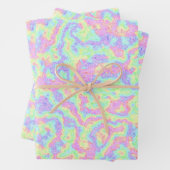 Groovy Boho Hippie Bright Pastel Regenboog Marmer Inpakpapier Vel (In situ)