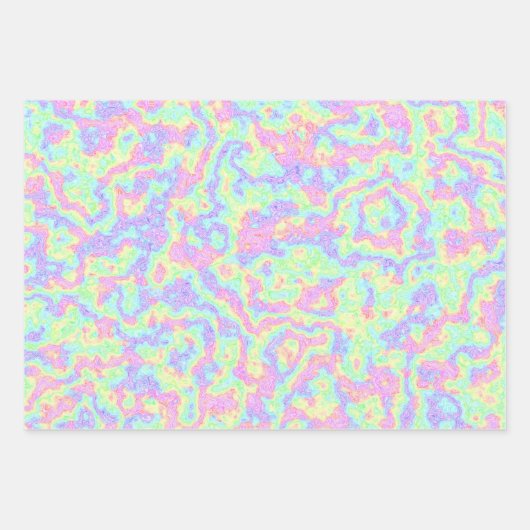 Groovy Boho Hippie Bright Pastel Regenboog Marmer Inpakpapier Vel (Voorkant 3)