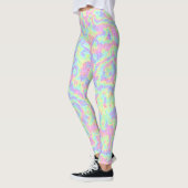 Groovy Boho Hippie Bright Pastel Regenboog Marmer Leggings (Links)