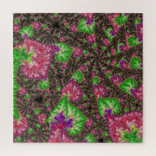Groovy Boho Hippie Funky Spiraal Fractale Kunst Legpuzzel