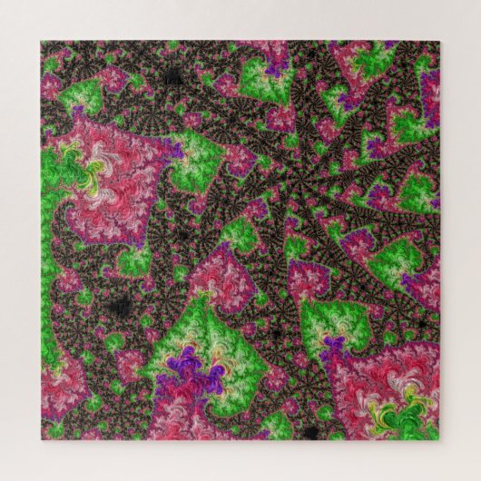 Groovy Boho Hippie Funky Spiraal Fractale Kunst Legpuzzel (Verticaal)