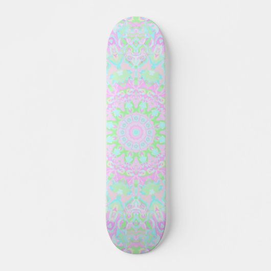 Groovy Boho Hippie Kleurrijke Funky Pastel Mandala Persoonlijk Skateboard (Voorkant)