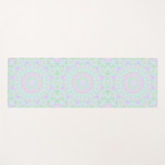 Groovy Boho Hippie Kleurrijke Funky Pastel Mandala Yogamat (Voorkant (horizontaal))