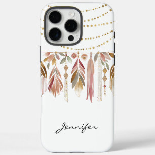 Groovy Boho Indian Feather iPhone 16 Pro Max Hoesje