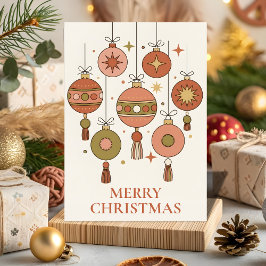 Groovy Boho Kerstornament Feestdagen Kaart