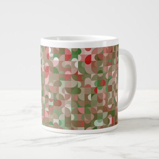 Groovy Boho Mod Retro Geometric Kerstcadeant Co Grote Koffiekop (Voorkant rechts)