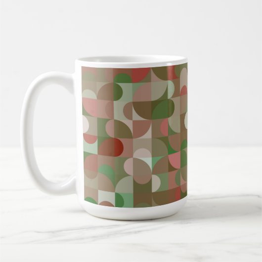 Groovy Boho Mod Retro Geometric Kerstkoffie Koffiemok (Links)