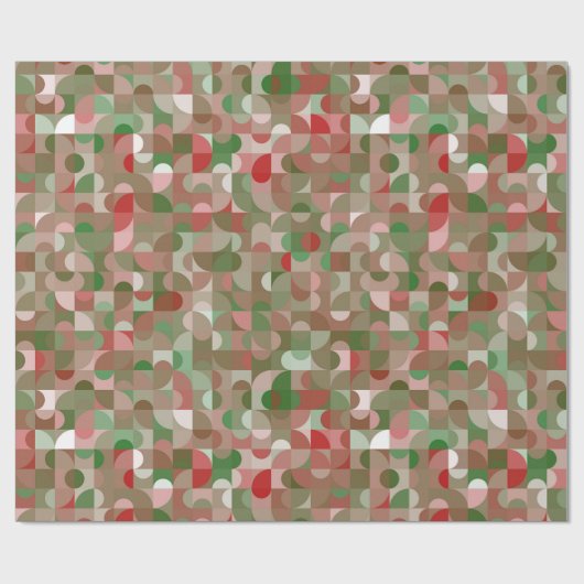Groovy Boho Mod Retro Geometric Kerstmis Cadeaupapier (Vlak)