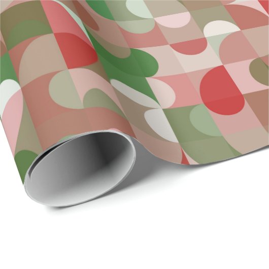 Groovy Boho Mod Retro Geometric Kerstmis Cadeaupapier (Rol Hoek)