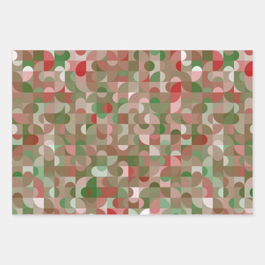 Groovy Boho Mod Retro Geometric Kerstmis Inpakpapier Vel (Voorkant)