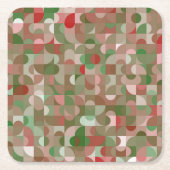 Groovy Boho Mod Retro Geometric Kerstmis Kartonnen Onderzetters (Voorkant)