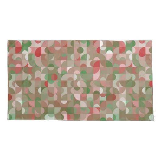 Groovy Boho Mod Retro Geometric Kerstmis Kussensloop (Achterkant-Links)