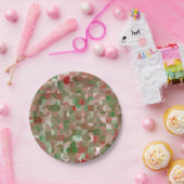 Groovy Boho Mod Retro Geometric Kerstmis Papieren Bordje (Feest)