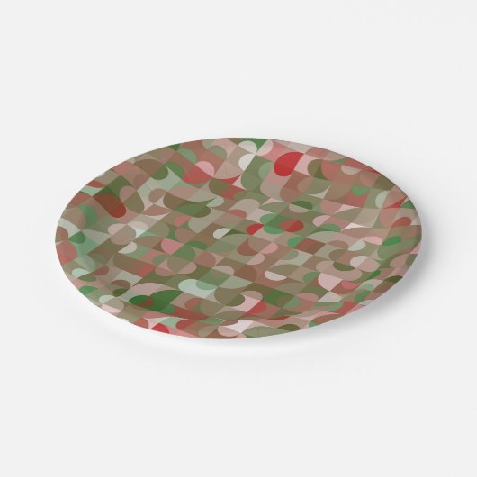 Groovy Boho Mod Retro Geometric Kerstmis Papieren Bordje (Gekanteld)