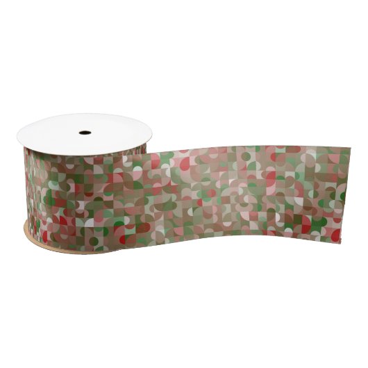 Groovy Boho Mod Retro Geometric Kerstmis Ri Satijnen Lint (Spoel)