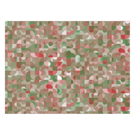Groovy Boho Mod Retro Geometric Kerstmis Tafelkleed (Voorkant (Horizontaal))
