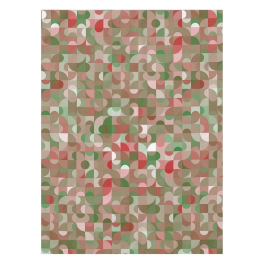 Groovy Boho Mod Retro Geometric Kerstmis Tafelkleed (Voorkant)