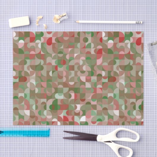 Groovy Boho Mod Retro Geometric Kerstmis Tissuepapier (Craft)