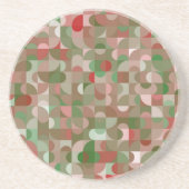 Groovy Boho Mod Retro Geometric Kerstmis Zandsteen Onderzetter (Voorkant)