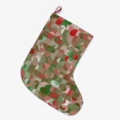 Groovy Boho Mod Retro Geometrische Kerst Grote Kerstsok (Voorkant (Hangend))