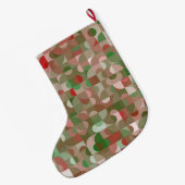Groovy Boho Mod Retro Geometrische Kerst Grote Kerstsok (Achterkant (Hangend))