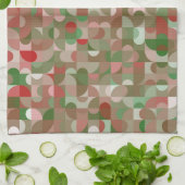 Groovy Boho Mod Retro Geometrische Kerst Theedoek (Gevouwen)