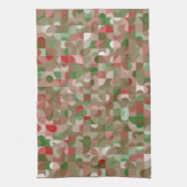Groovy Boho Mod Retro Geometrische Kerst Theedoek (Verticaal)