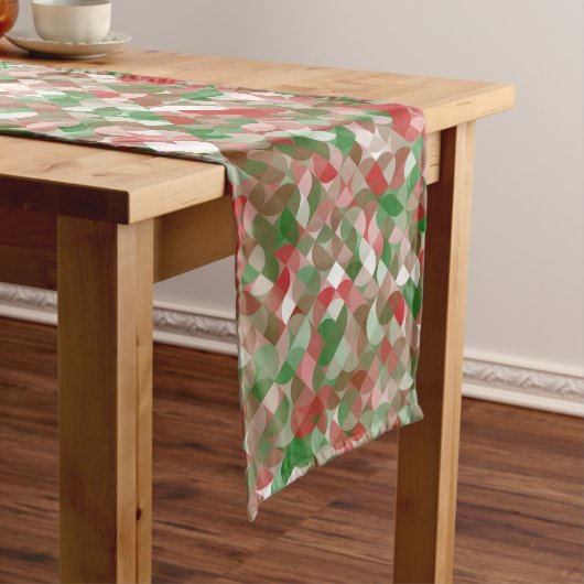 Groovy Boho Mod Retro Geometrische Kerstmis Lange Tafelloper (Voorbeeld)