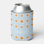 Groovy Boho Oranje Blauw Blikjeskoeler (Blikje Voorkant)