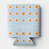 Groovy Boho Oranje Blauw Blikjeskoeler (Achterkant)