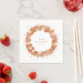 Groovy Boho Oranje Bloem Bruiloft Borrel Custom Servet (Insitu)