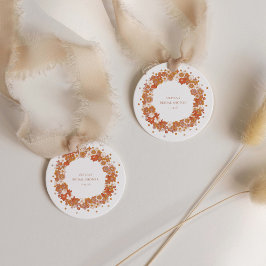 Groovy Boho Oranje Bloem Bruiloft Shower Aangepast Bedankjes Labels