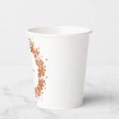 Groovy Boho Oranje Bloem Bruilofts Bruidsshower Aa Papieren Bekers (Links)