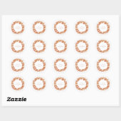 Groovy Boho Oranje Bloemstuk Bruidsdouche Aangepas Ronde Sticker (Vel)