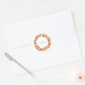 Groovy Boho Oranje Bloemstuk Bruidsdouche Aangepas Ronde Sticker (Envelop)