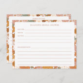 Groovy Boho Oranje Wilde Bloem Douche Recept Kaart (Voorkant / Achterkant)