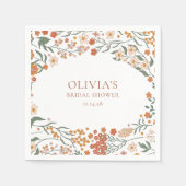 Groovy Boho Oranje Wildflower Whimsy Vrijgezellenf Servet (Voorkant)